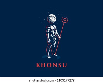 The Egyptian god Khonsu. Vector emblem.