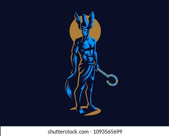 The Egyptian god Osiris. Vector Emblem.