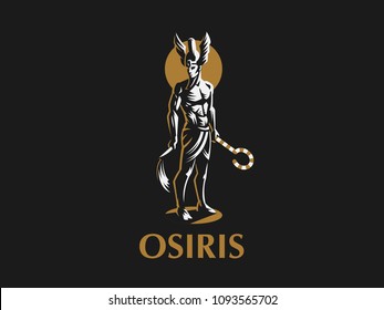 The Egyptian god Osiris. Vector Emblem.