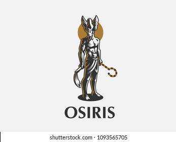 The Egyptian god Osiris. Vector Emblem.