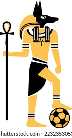 Egyptian God playing ball vector