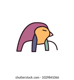 Egyptian god Ra icon in cartoon style. Egypt god Ra object vector illustration isolated on white background. Element of Egyptian culture and tradition