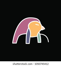 Egyptian god Ra icon in cartoon style. Egyptian god Ra object vector illustration isolated on black background. Element of Egyptian culture and tradition