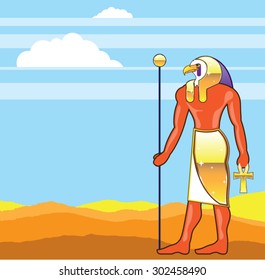 Egyptian God Vector Eagle Head Golden Vector
