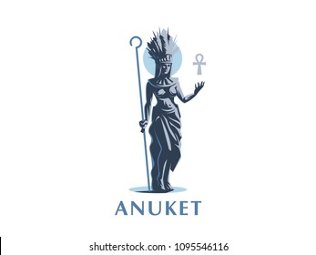 Egyptian goddess Anuket. Vector emblem.