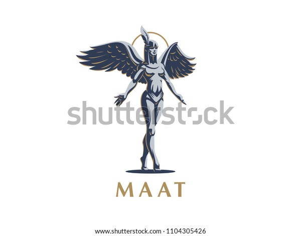 Egyptian Goddess Maat Vector Emblem Stock Vector Royalty Free