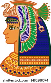 Egyptian. Goddess Nehbet. Stylization under the culture of ancient Egypt. 