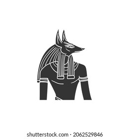 Egyptian Gods Icon Silhouette Illustration. Ancient Egypt Vector Graphic Pictogram Symbol Clip Art. Doodle Sketch Black Sign.