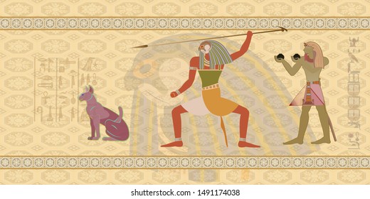 Egyptian gods and pharaohs. Surreal mythological plots