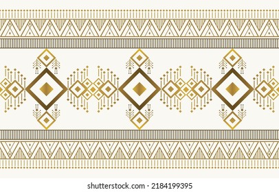 Egyptian golden elements on white background. Art Deco Seamless Pattern in a Trendy minimal Style. Geometric ethnic Aztec pattern in tribal. Navajo motifs. Design for fabric, clothing, scarf, carpet.