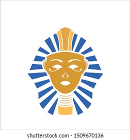 Egyptian golden pharaohs mask icon