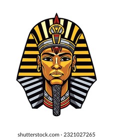 Egyptian Golden pharoh vector clip art illustration