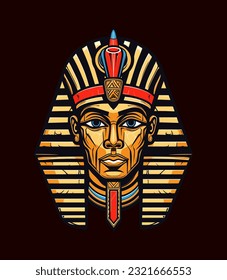 Egyptian Golden pharoh vector clip art illustration
