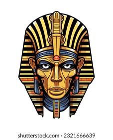 Egyptian Golden pharoh vector clip art illustration