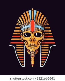 Egyptian Golden pharoh vector clip art illustration