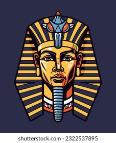 Egyptian Golden pharoh vector clip art illustration