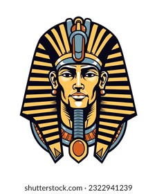 Egyptian Golden pharoh vector clip art illustration