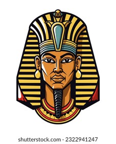 Egyptian Golden pharoh vector clip art illustration