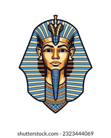 Egyptian Golden pharoh vector clip art illustration