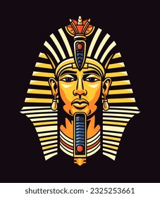 Egyptian Golden pharoh vector clip art illustration