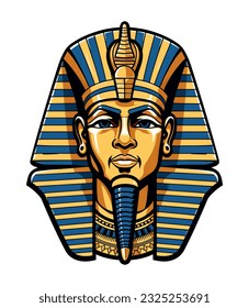 Egyptian Golden pharoh vector clip art illustration