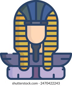 Ilustración vectorial de color lineal de Egyptian Head