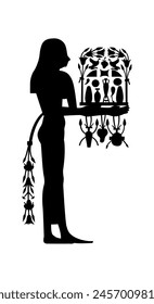 Ägyptisches Hieroglyphenelement. Hilft beim Erstellen eines historischen und Reisedesigns. Vektorillustration.