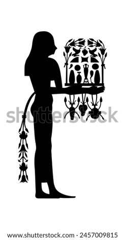 Egyptian hieroglyph element. Helps create a historical and travel designs. Vector illustration.