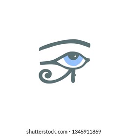 Egyptian hieroglyph eye of ra or the eye of horus have healing and protective powers, vector illustration