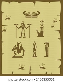 Egyptian hieroglyphics culture signs vector design.