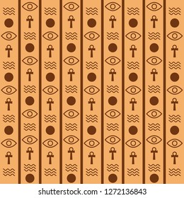 Egyptian hieroglyphics vector. Egypt symbol old pattern