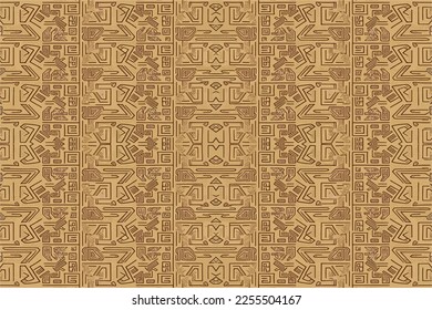 Egyptian hieroglyphs ethnic pattern. Abstract traditional folk antique tribal zigzag graphic line. Texture textile fabric ethnic Egyptian patterns vector. Ornate elegant luxury vintage retro style.