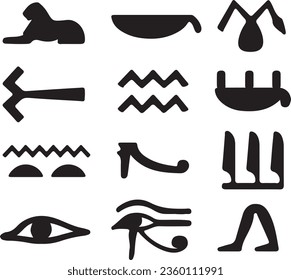 Egyptian Hieroglyphs Vector Graphic Pack