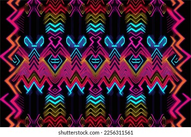 Egyptian hieroglyphs zigzag ethnic pattern. Abstract traditional folk antique tribal graphic line. Texture textile fabric ethnic Egyptian patterns vector. Ornate elegant luxury vintage retro style.