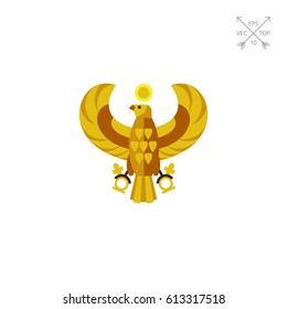 Egyptian horus falcon vector icon
