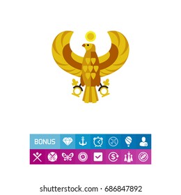 Egyptian horus falcon vector icon