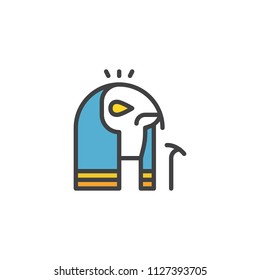 Egyptian Horus filled outline icon, line vector sign, linear colorful pictogram isolated on white. Symbol, logo illustration. Pixel perfect vector graphics
