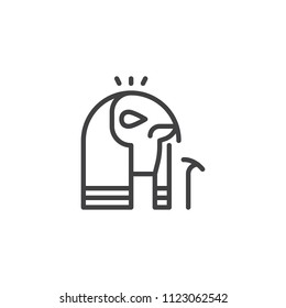 Egyptian Horus outline icon. linear style sign for mobile concept and web design. simple line vector icon. Symbol, logo illustration. Pixel perfect vector graphics