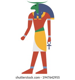 Egyptian Khnum god vector isolated on white