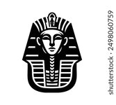 Egyptian King Firaun Ramses Pharaoh Head Logo Design Vector