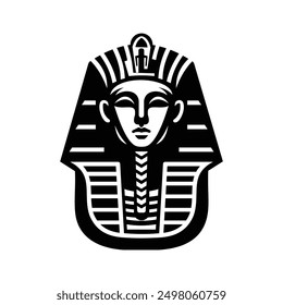 Egyptian King Firaun Ramses Pharaoh Head Logo Design Vector