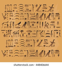 Egyptian language ancient - vector illustration