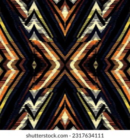Egyptian lines halftone Ikat pattern. Ornate elegant luxury vintage retro modern style. For texture textile background backdrop tile wallpaper carpet.