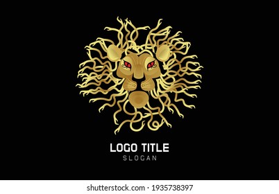 Egyptian lion hair medusa in hands