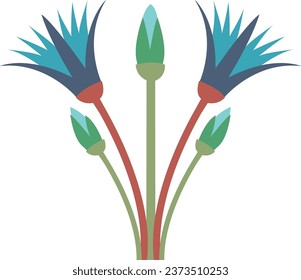 Flor egipcia Lotus - El símbolo faraónico del Egipto antiguo - Vector de ilusión con antiguas paletas de color egipcias