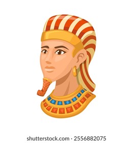 Egyptian Man Head Character Illustration Vector