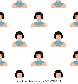 Egyptian man icon in cartoon style isolated on white background. Ancient Egypt symbol stock vector illustration.