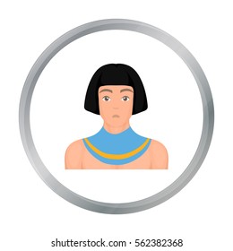 Egyptian man icon in cartoon style isolated on white background. Ancient Egypt symbol stock vector illustration.