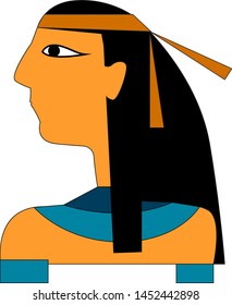 An Egyptian man with a traditional Egyptian clothing, vector, color drawing or illustration.