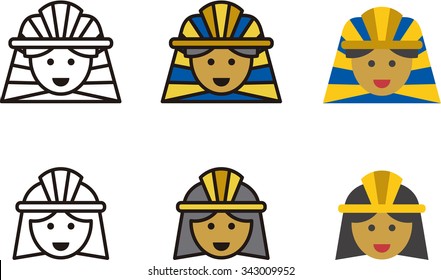 EGYPTIAN man and woman icons